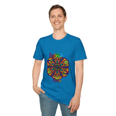 Mandala Art Gift for Sister Unisex Softstyle T-Shirt - Hand-Drawn Design featuring intricate mandala artwork, perfect for gifting to a sister