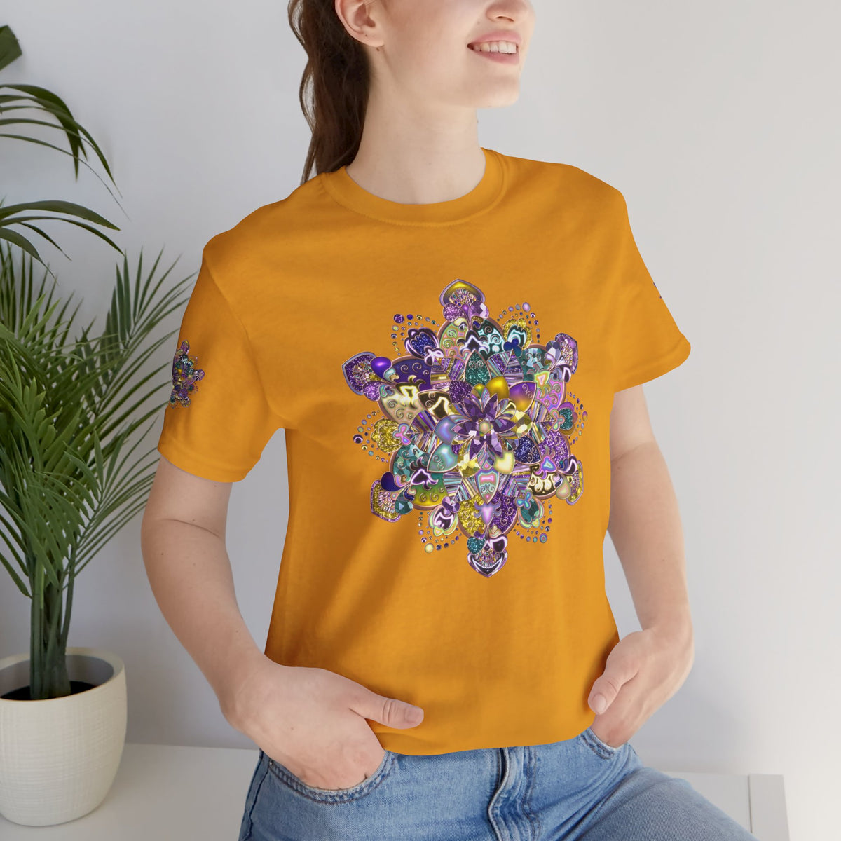 Unisex Floral Jewel Mandala T-Shirt