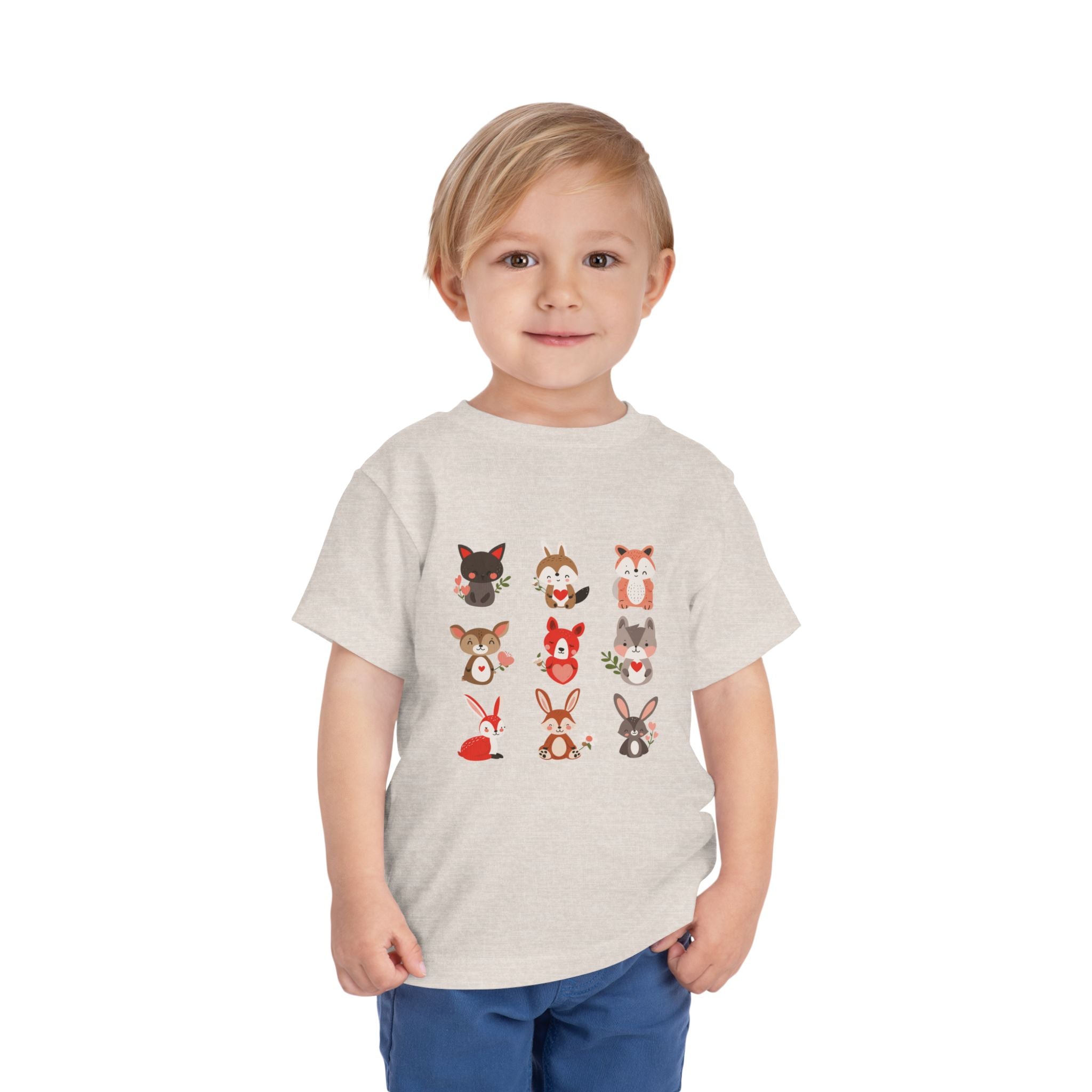 Animal Love Kleinkind T-Shirt, süße Cartoon Tiere T-Shirt für Kinder 