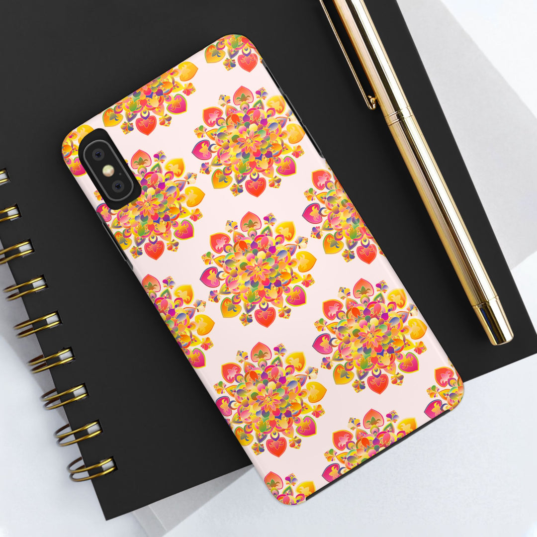 Phone Case - Hand-Drawn Mandala Art - Light Pink Long Description 31