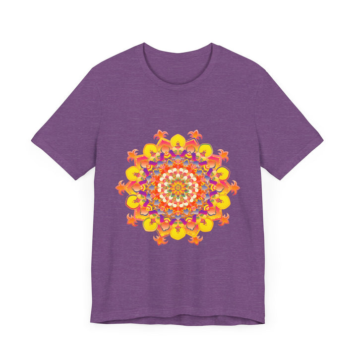 Vibrant Mandala Tee featuring a colorful and intricate design in shades of blue, pink, yellow, and green, perfect for adding a pop of color to your wardrobe