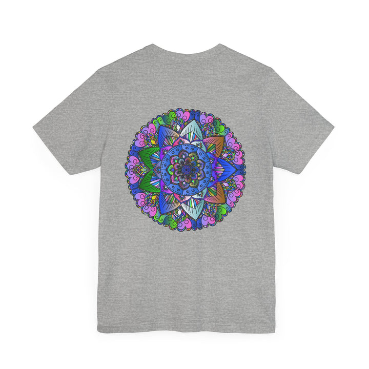 Vibrant mandala t-shirt featuring colorful spiritual design for peaceful vibes