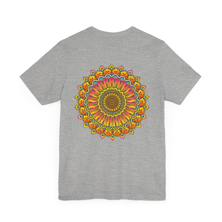 A beautiful colorful mandala pattern tee shirt representing spiritual peace and harmony