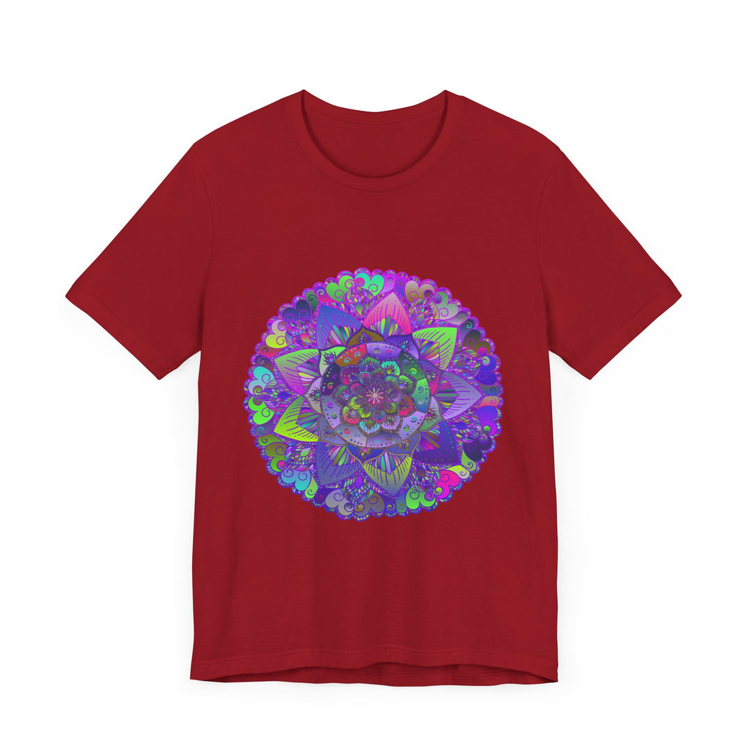 Colorful and intricate psychedelic mandala t-shirt with vibrant designs and patterns