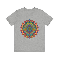 Beautiful and detailed intricate mandala meditation tee with vibrant colors and unique design