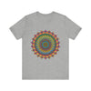 Beautiful and detailed intricate mandala meditation tee with vibrant colors and unique design