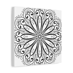 Black & White Mandala Art on Matte Canvas for Wall Decor