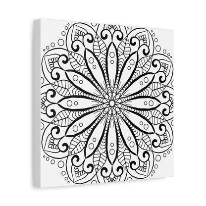 Black & White Mandala Art on Matte Canvas for Wall Decor