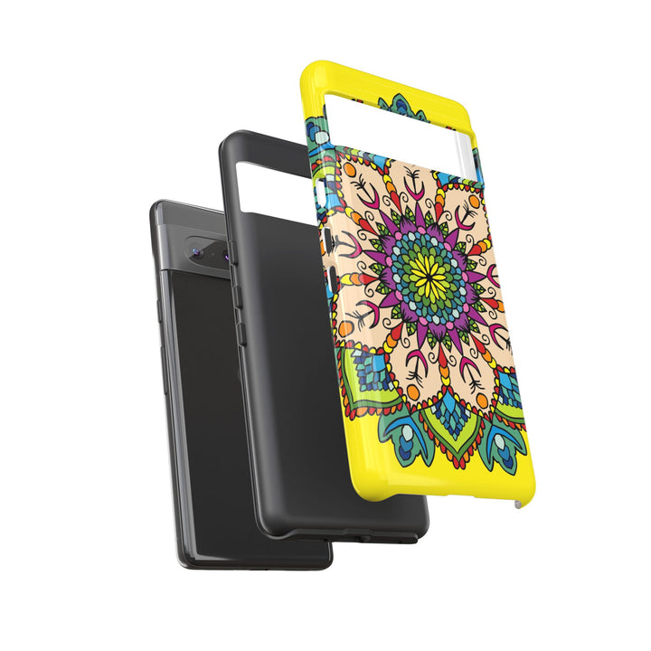 Intricate Floral Yellow Phone Case for Bold Protection and Style