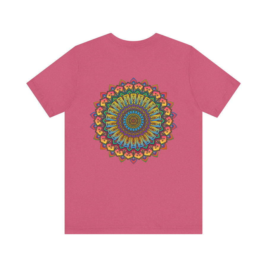 Colorful Mandala tee featuring intricate design, promoting spiritual peace and harmony