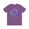 A stunning vibrant mandala tee, representing spiritual peace and harmony through intricate and colorful design