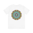 Colorful and intricate Vibrant Mandala Tee representing spiritual peace and harmony