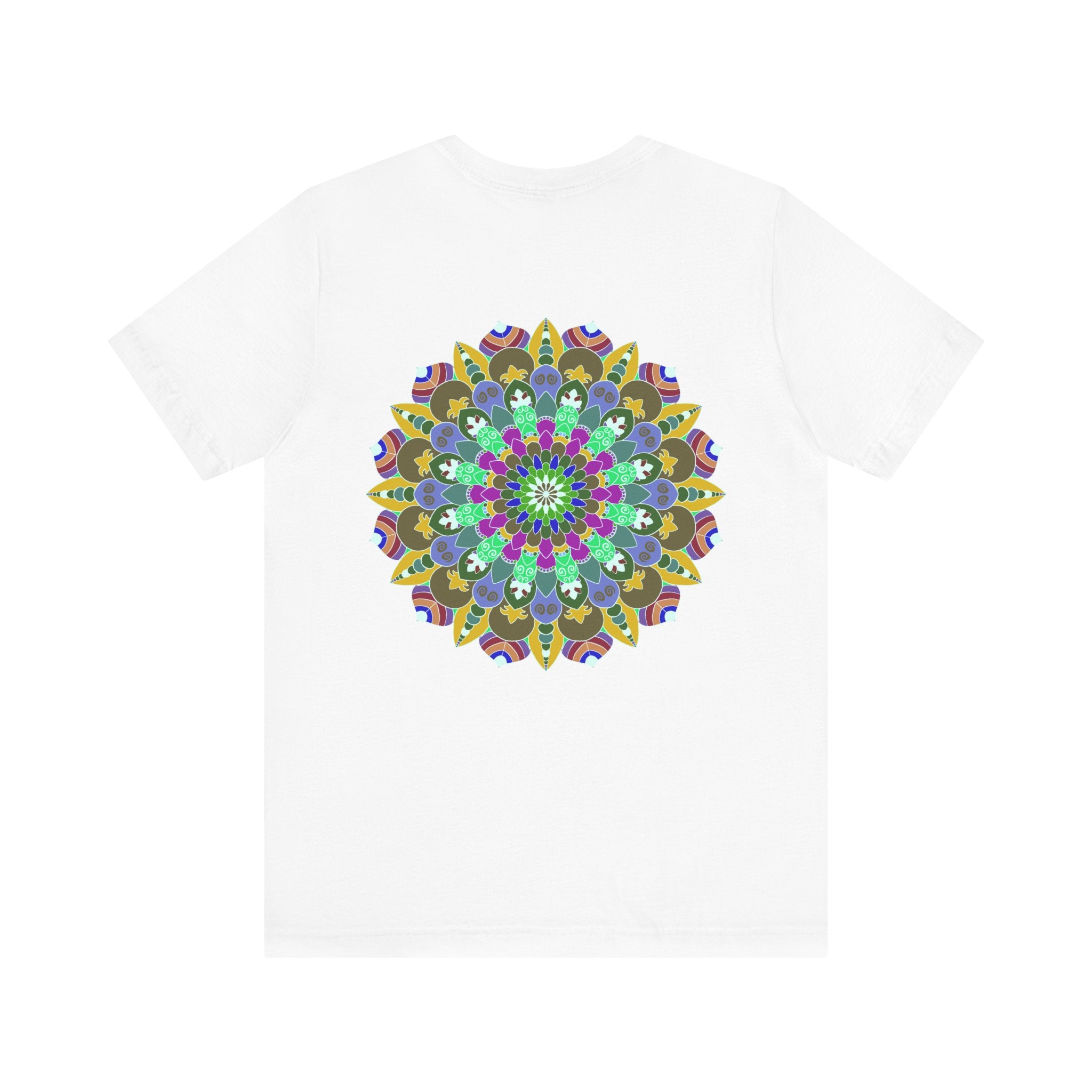 Colorful and intricate Vibrant Mandala Tee representing spiritual peace and harmony