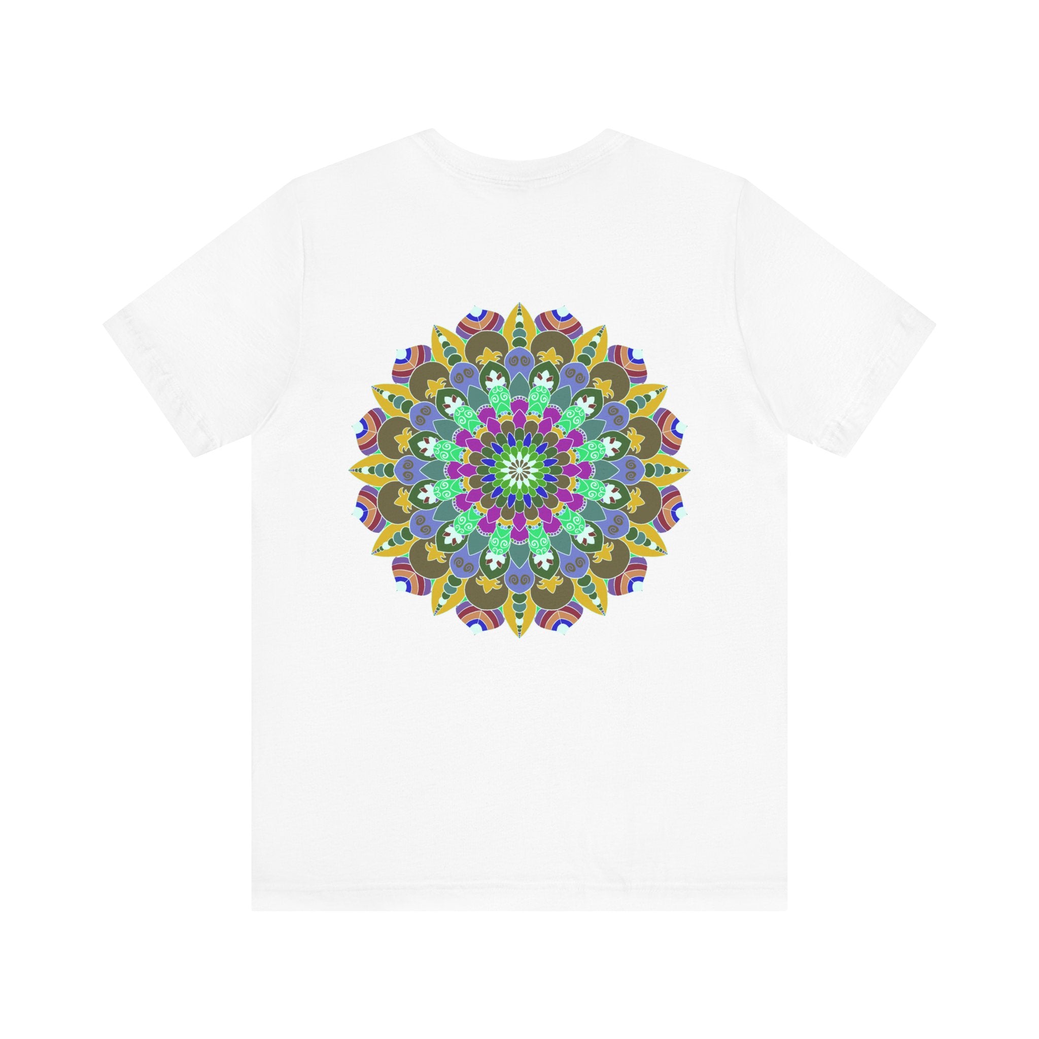 Colorful and intricate Vibrant Mandala Tee representing spiritual peace and harmony