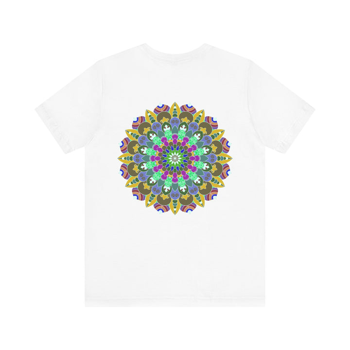 Colorful and intricate Vibrant Mandala Tee representing spiritual peace and harmony