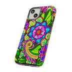 Floral Fantasy iPhone and Google Pixel Case in Bright Green Palette