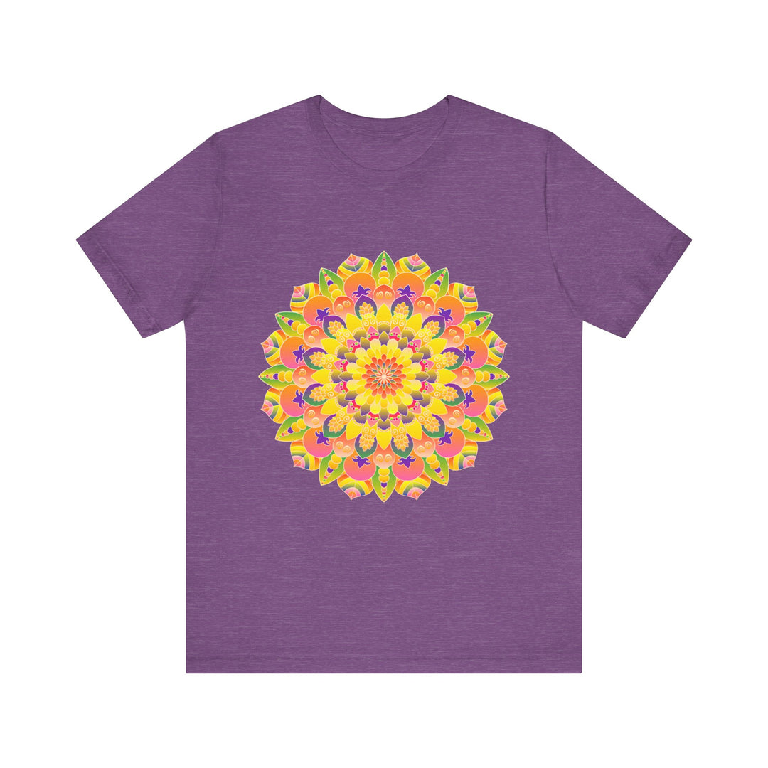 Vibrant Mandala Tee with intricate spiritual art design in vivid colors