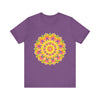 Vibrant Mandala Tee with intricate spiritual art design in vivid colors