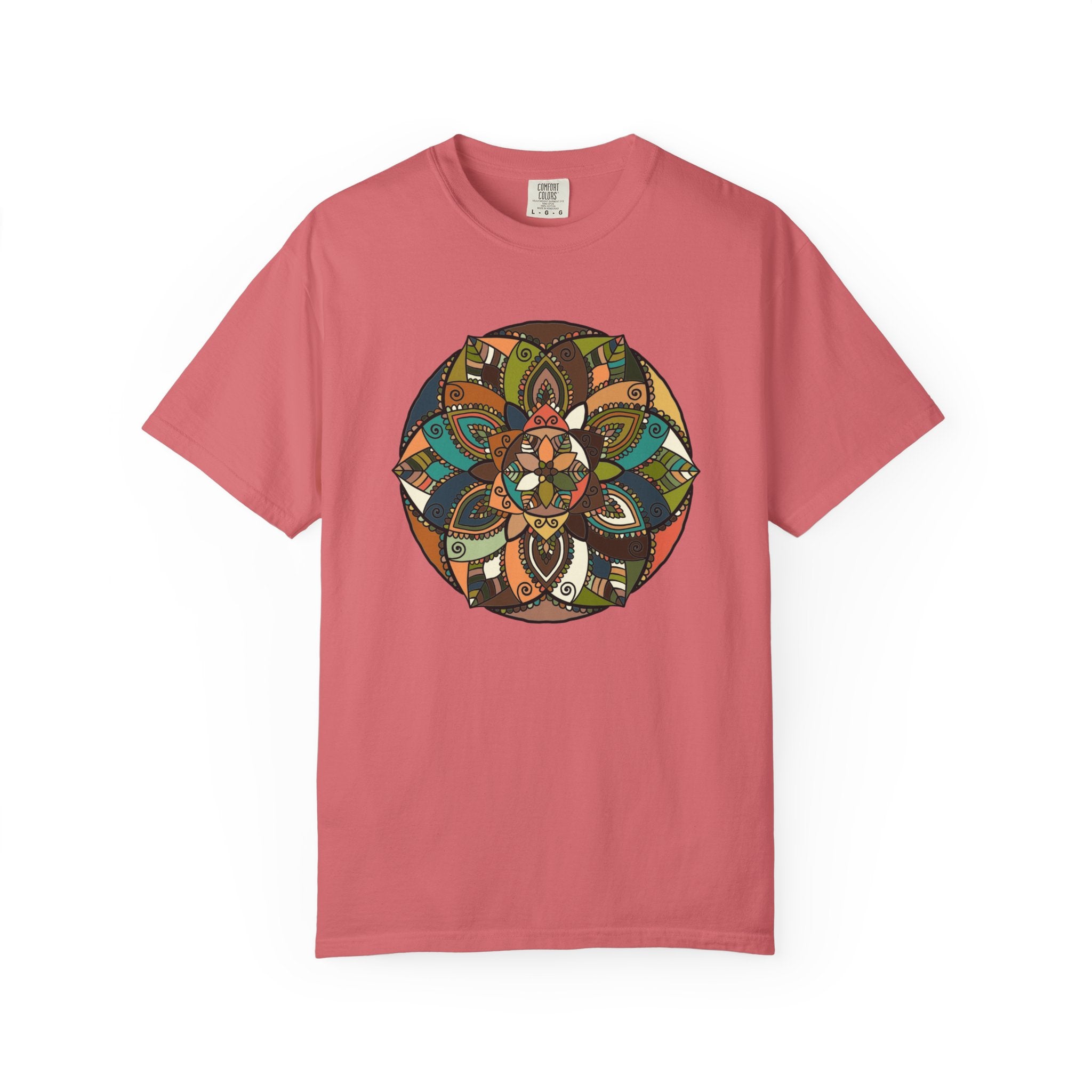 Mandala Earth Flora T-Shirt — Earthy Tones Geometric Art Tee