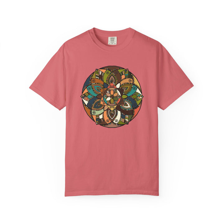 Mandala Earth Flora T-Shirt — Earthy Tones Geometric Art Tee