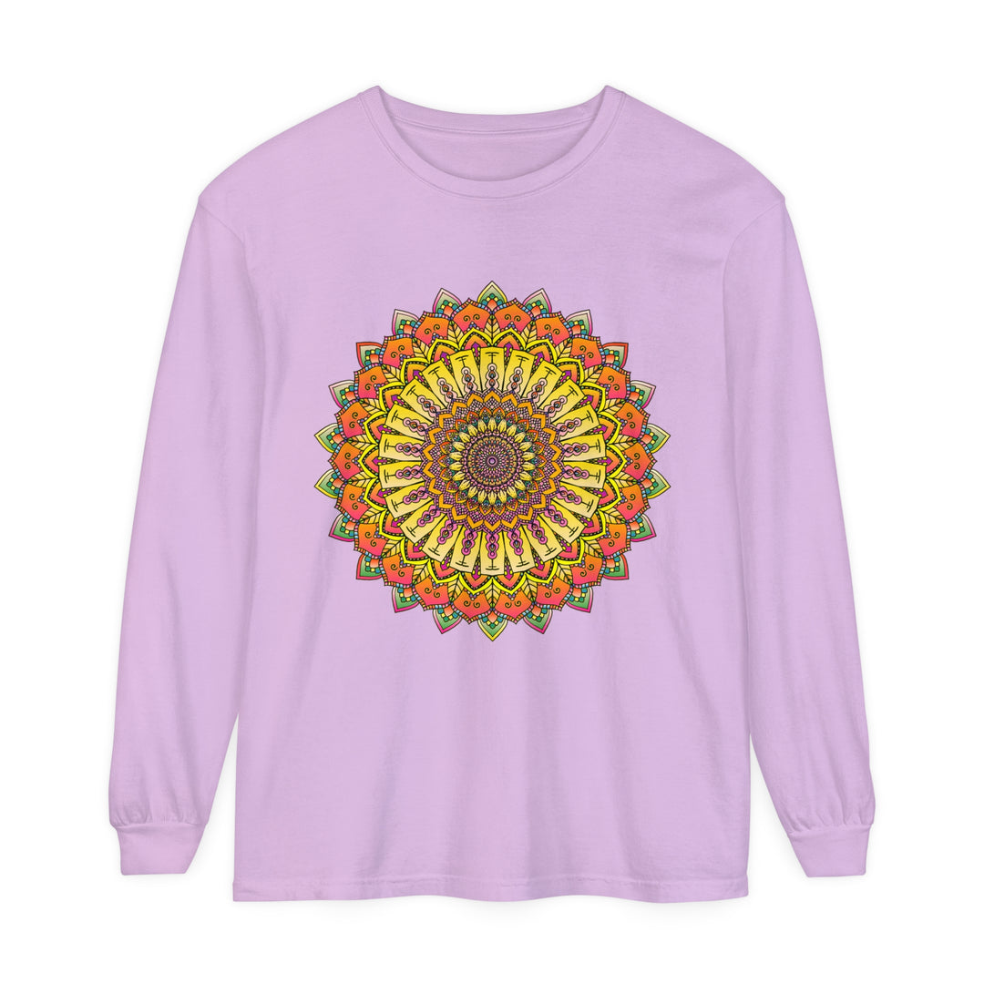  Intricate Mandala Design Long Sleeve Tee in Unisex Sizing