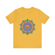 Colorful Mandala T-Shirt featuring an intricate and eye-catching design with vibrant colors perfect for adding a pop of style to your wardrobe