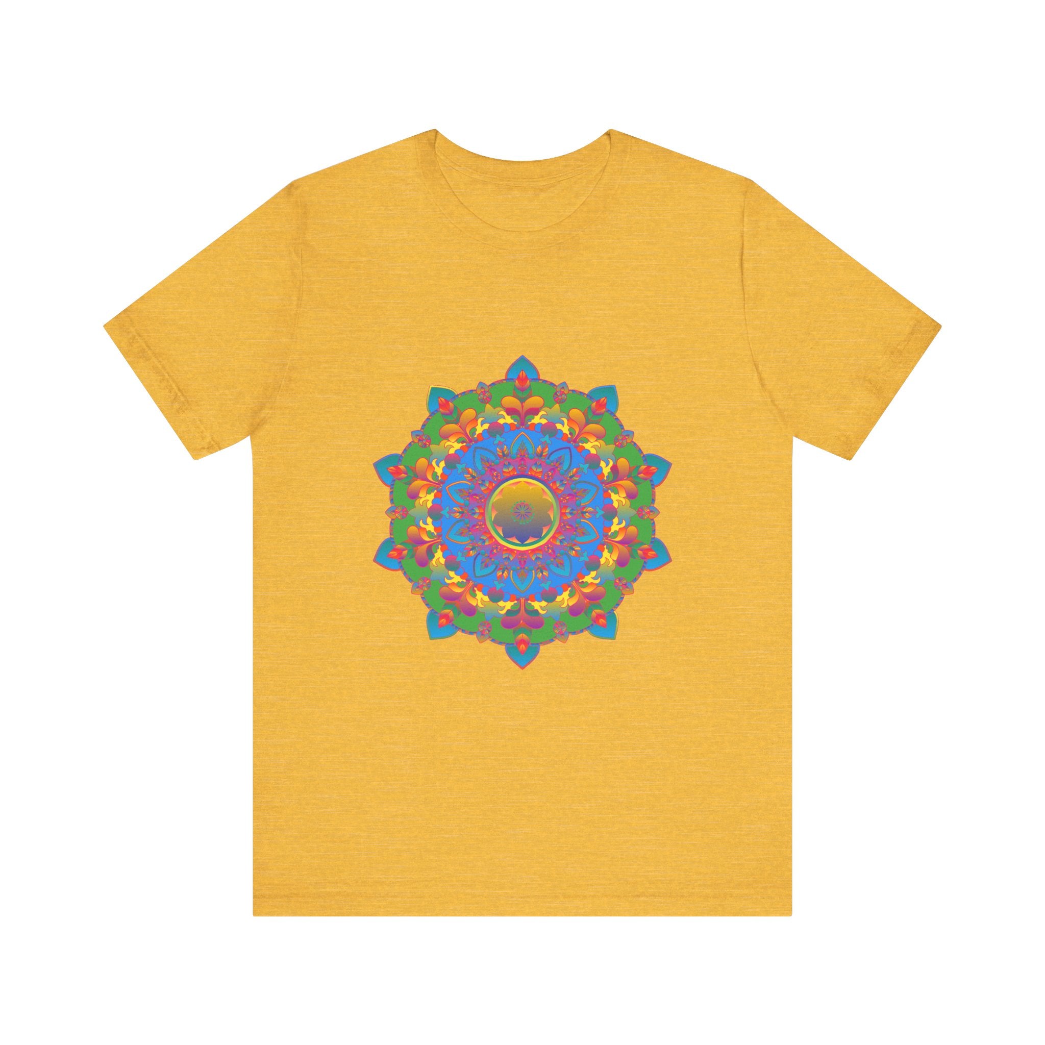 Colorful Mandala T-Shirt featuring an intricate and eye-catching design with vibrant colors perfect for adding a pop of style to your wardrobe