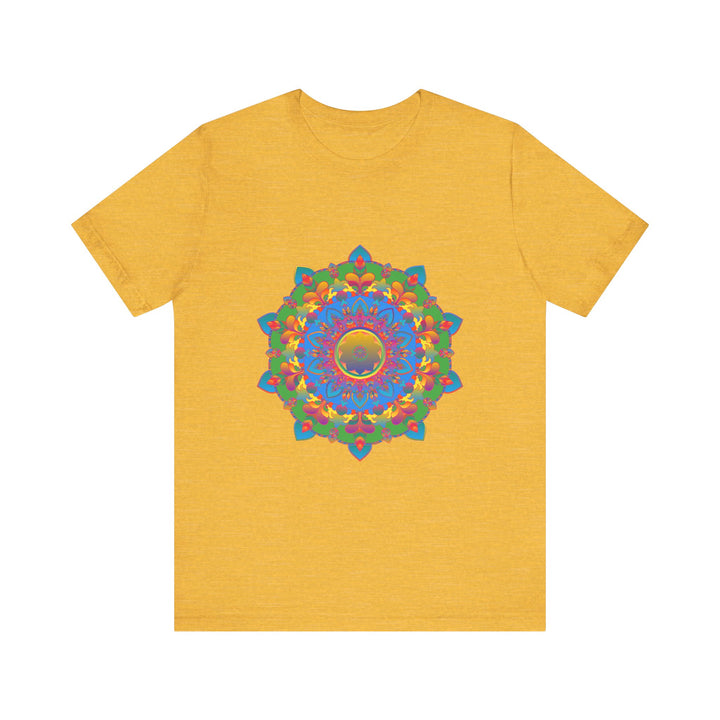 Colorful Mandala T-Shirt featuring an intricate and eye-catching design with vibrant colors perfect for adding a pop of style to your wardrobe