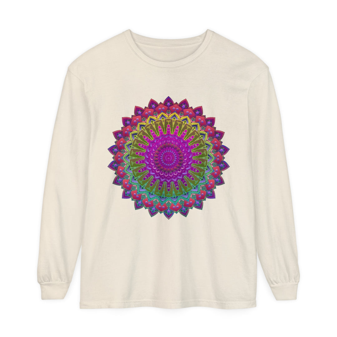 Vibrant Mandala Unisex Long Sleeve T-Shirt for Everyday Chic and Trendy Look