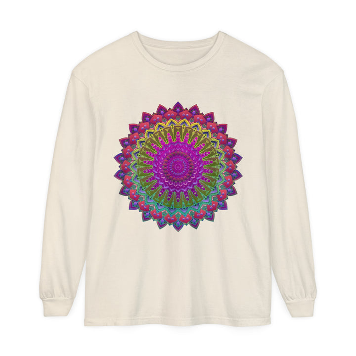 Vibrant Mandala Unisex Long Sleeve T-Shirt for Everyday Chic and Trendy Look