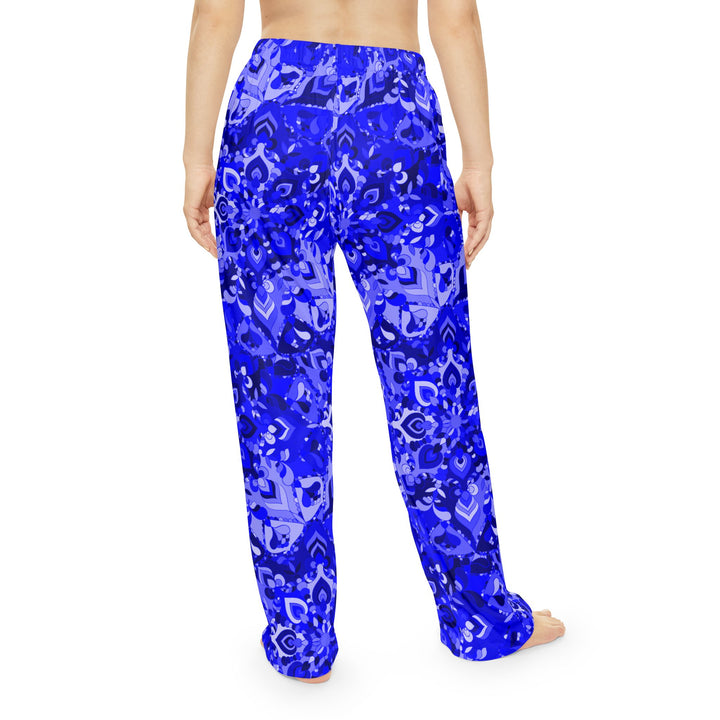 Pantaloni da salotto Mandala blu: comodi pigiami da donna per il relax a casa