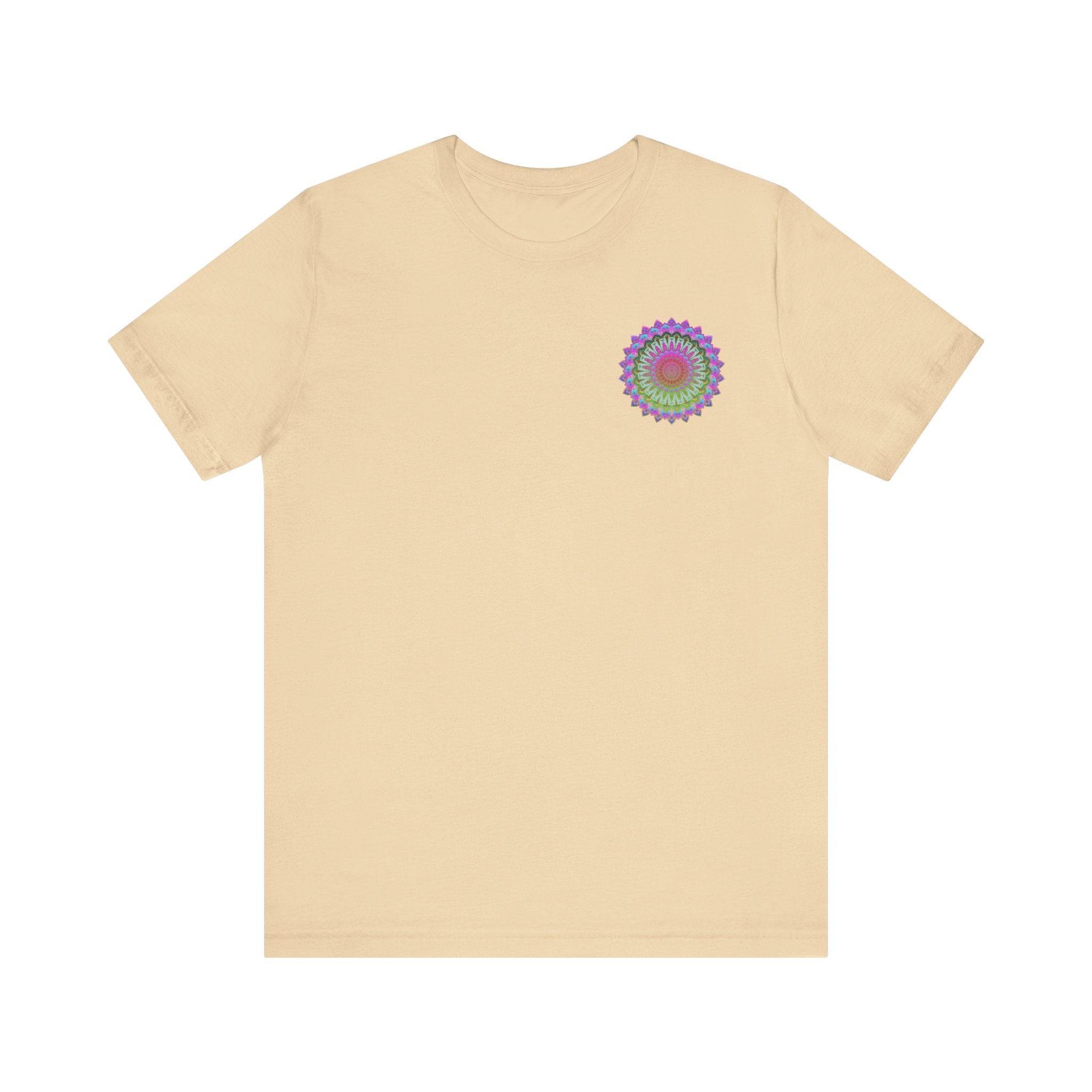 Vibrant Mandala Tee featuring intricate spiritual design, promoting peace and harmony