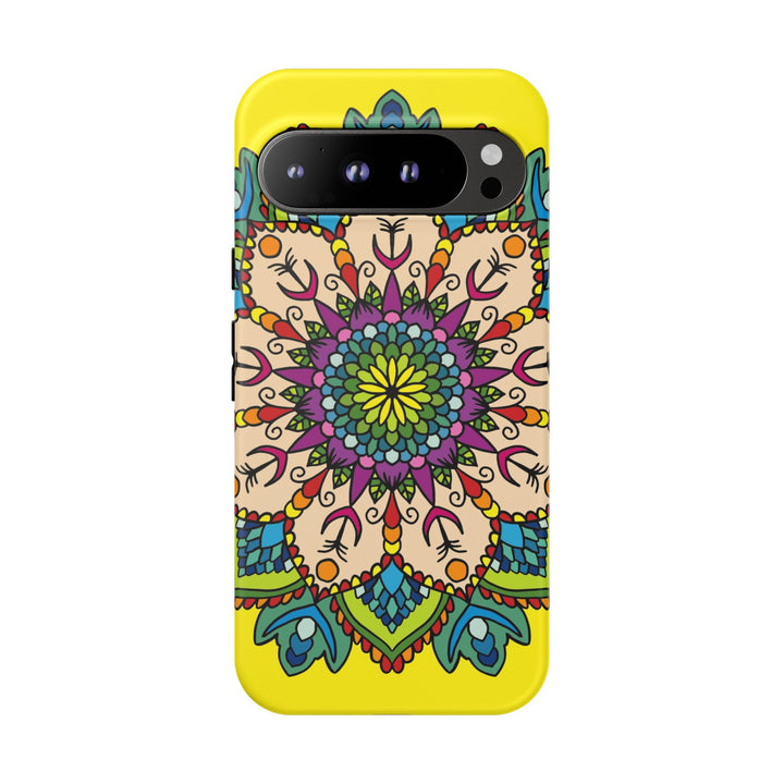Intricate Floral Yellow Phone Case for Bold Protection and Style