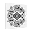 Handmade black and white mandala art with 125 thickness