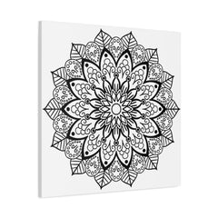 Handmade black and white mandala art with 125 thickness