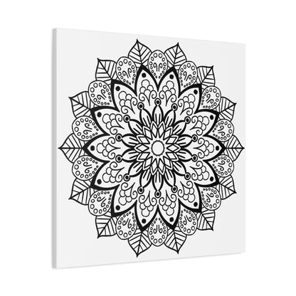 Handmade black and white mandala art with 125 thickness