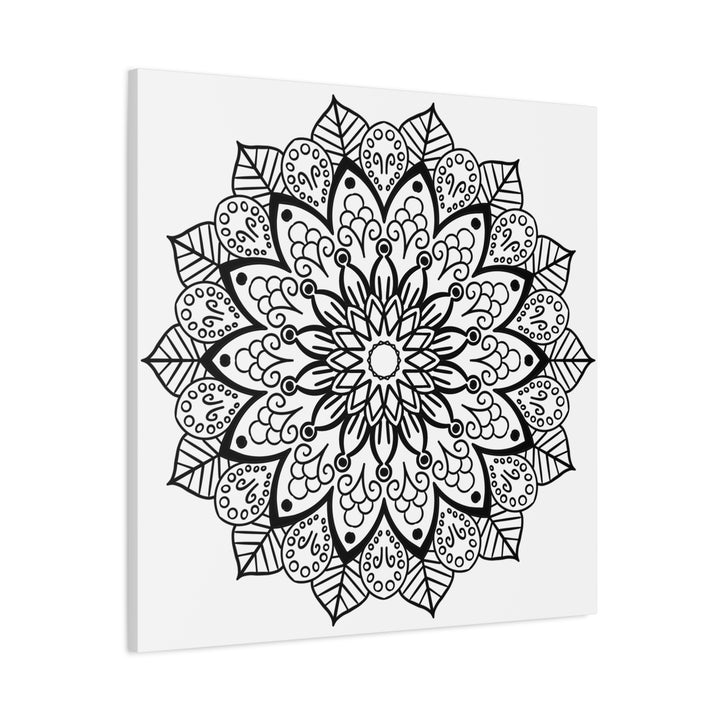 Handmade black and white mandala art with 125 thickness