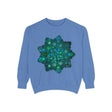 Beautiful blue and green mandala sweatshirt, featuring intricate and ornate design
