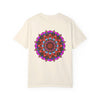 Unisex Mandala T-Shirt made with 100% Ring-Spun Cotton and hand-drawn Mandala art, garment-dyed for extra comfort