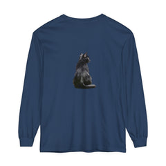 Black Cat Mystique Long Sleeve T-Shirt featuring a sleek, black cat design