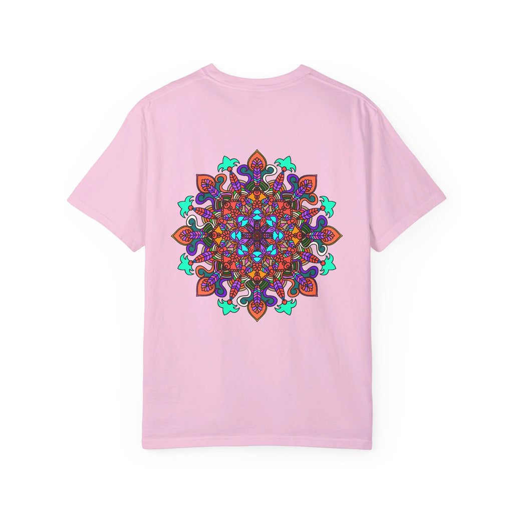 Unisex Mandala T-Shirt made from 100% Ring-Spun Cotton, featuring Hand-Drawn Mandala Art and Garment-Dyed for Extra Comfort