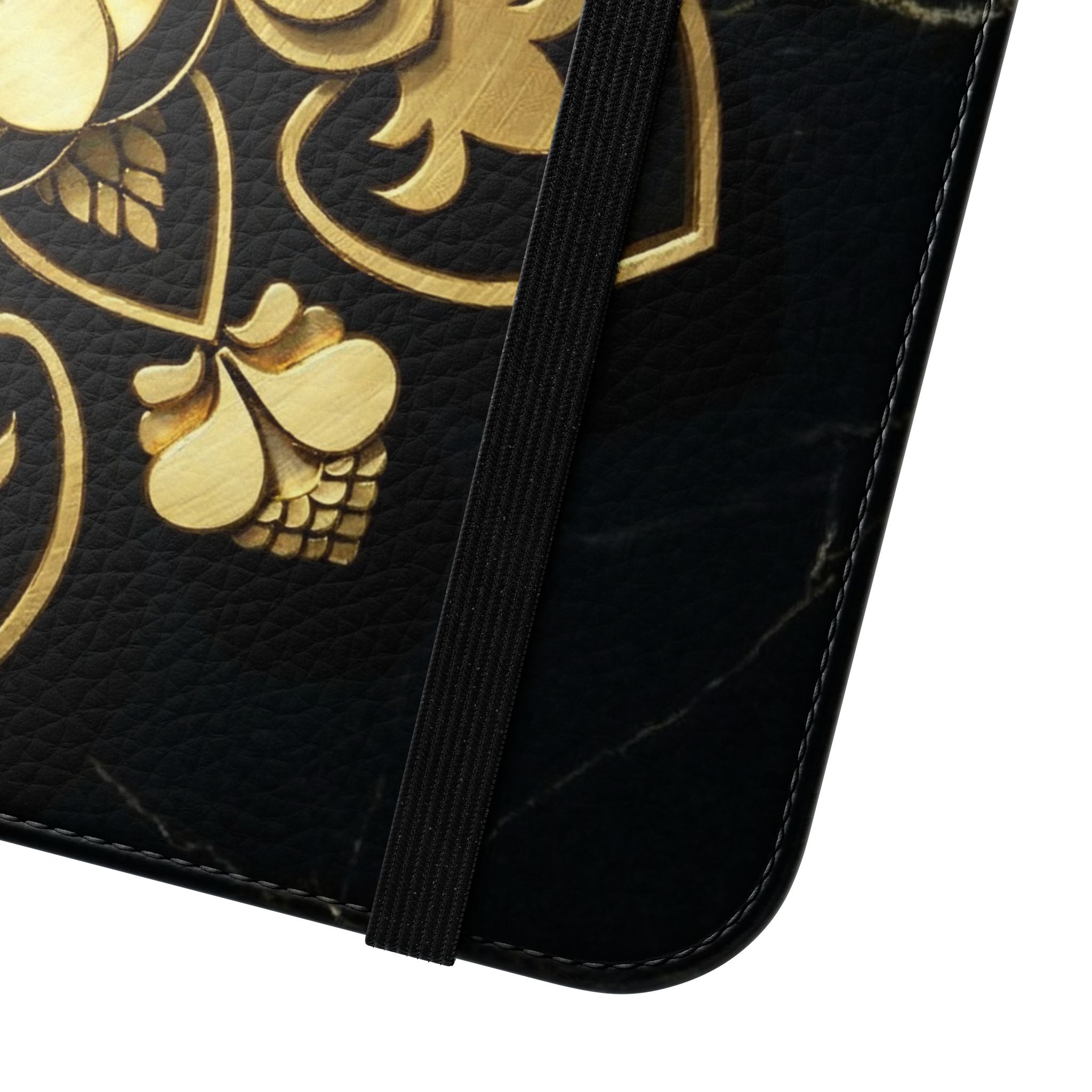 Gold Mandala Flip Phone Case – Luxury Floral Wallet Cover