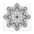 Beautiful Handmade Black & White Mandala Art on Stretched Canvas