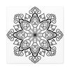 Beautiful Handmade Black & White Mandala Art on Stretched Canvas