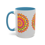 Eye-catching Mandala Art Mug with Vibrant Colors on Grey
