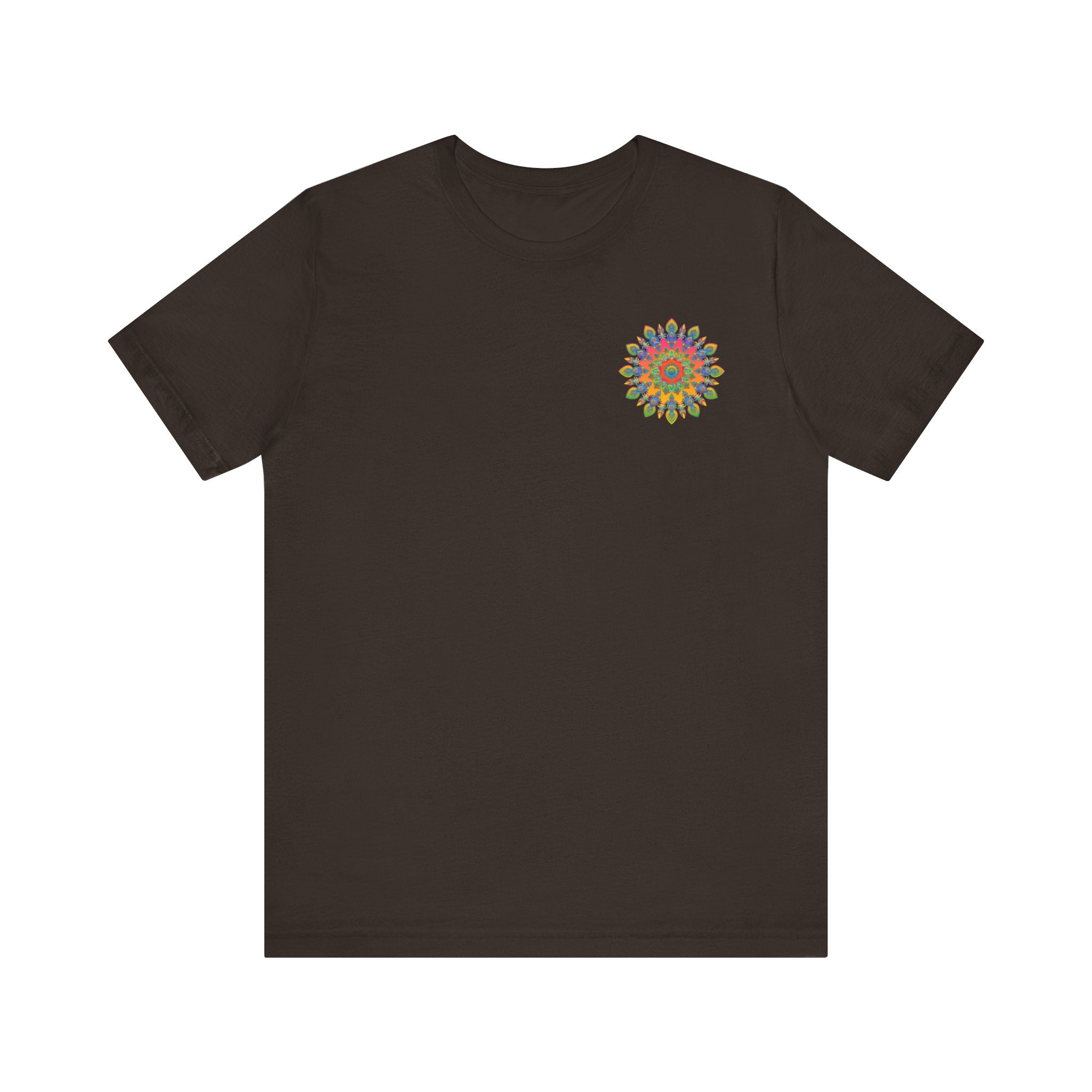 A vibrant and intricate mandala design adorns this Psychedelic Mandala T-Shirt - Spiritual Peace, perfect for channeling inner harmony and spiritual balance