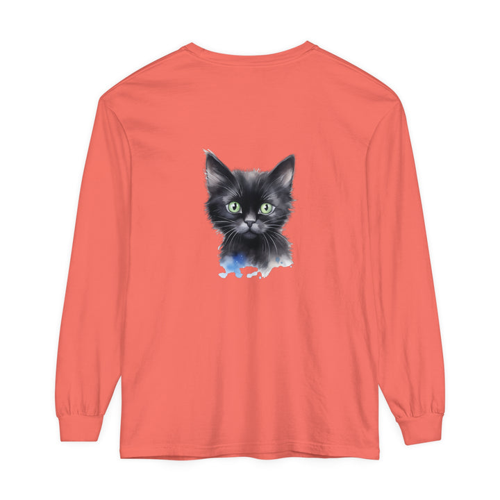 Black Cat Watercolor Unisex T-Shirt, a stylish and comfortable garment for all genders featuring a vibrant watercolor design of a black cat on a soft, high-quality fabric