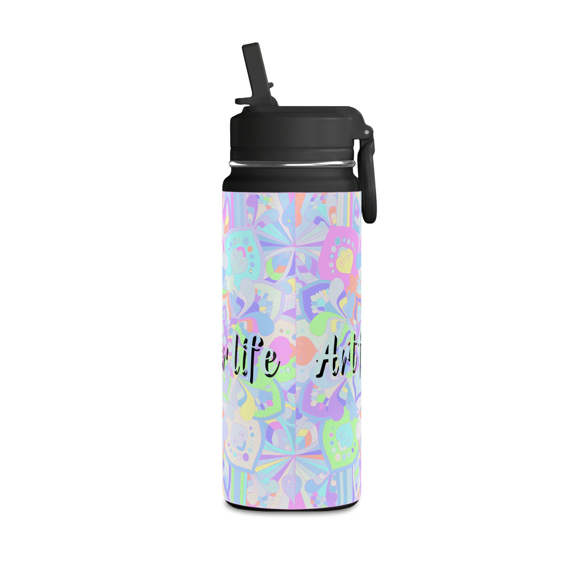 Pastel Floral Mini Water Bottle — "Art for Life" 20oz
