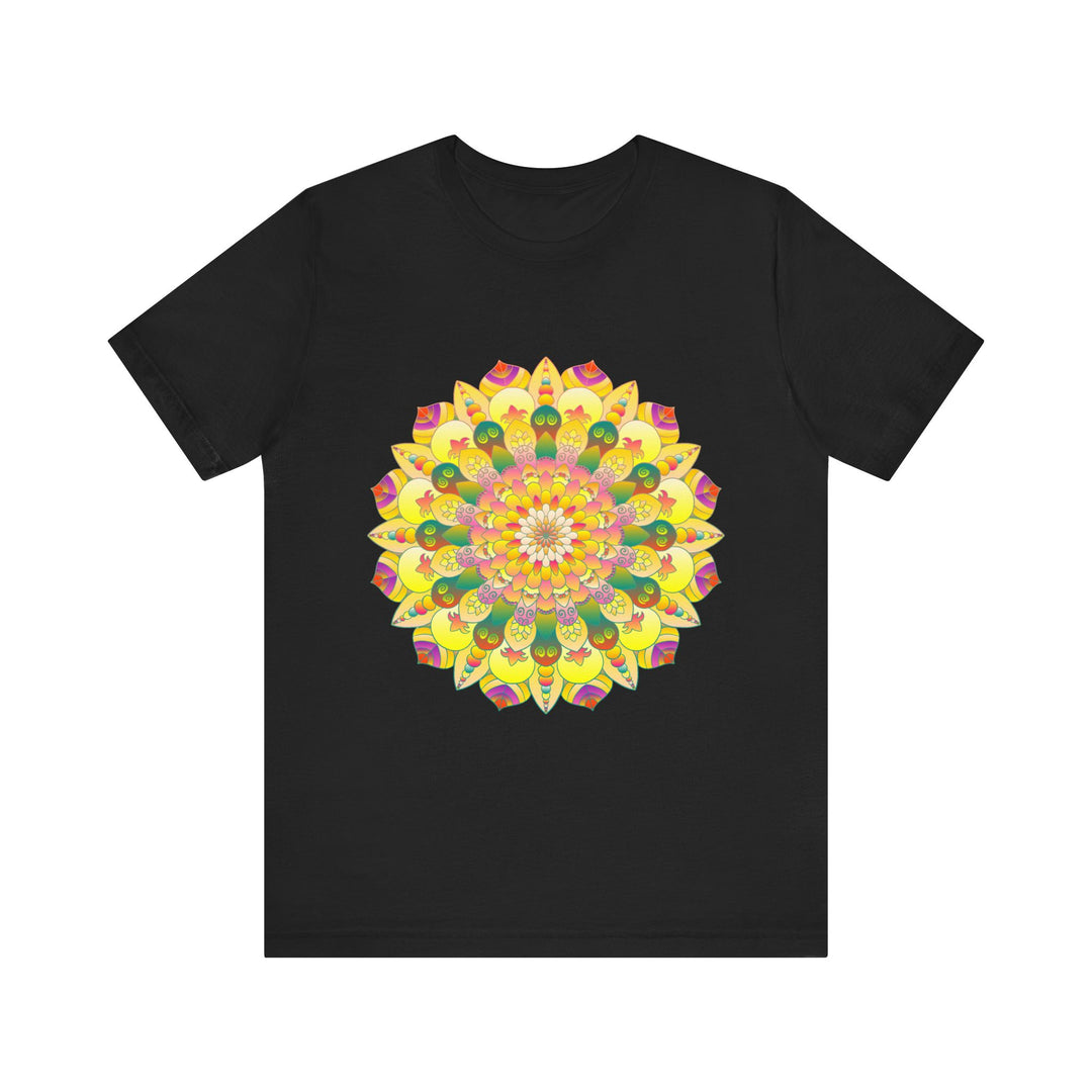 Vibrant Mandala Tee featuring intricate spiritual design for peace and harmony