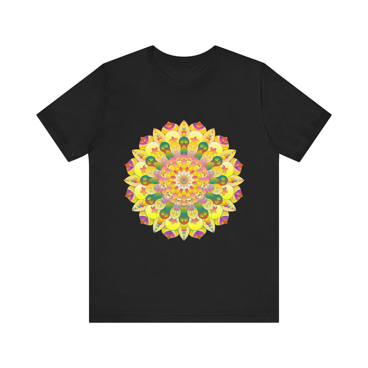 Vibrant Mandala Tee featuring intricate spiritual design for peace and harmony